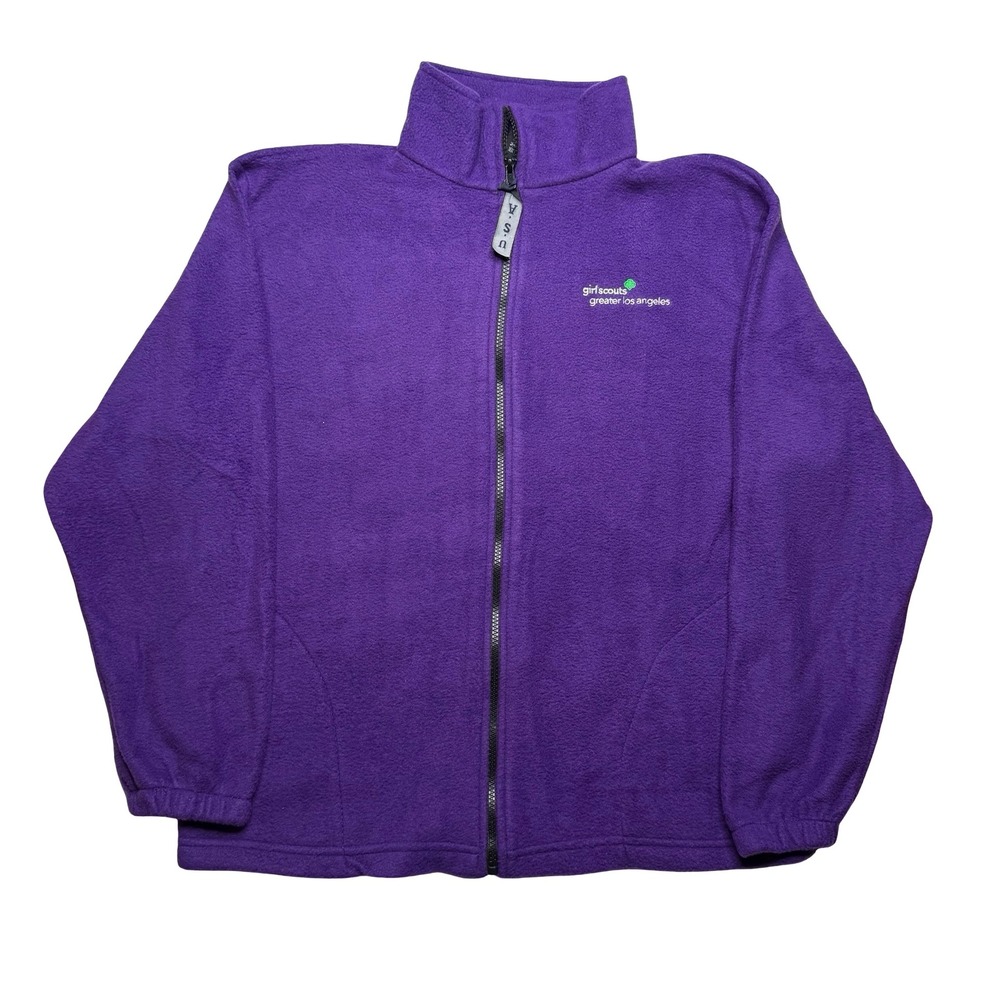 Girls Scouts Los Angeles purple zip up fleece jacket